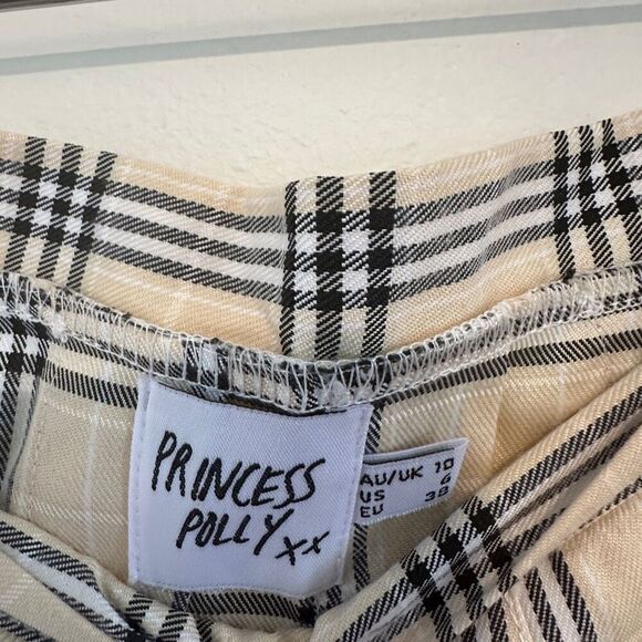 Princess Polly Plaid Skirt Mini Cream School Girl Size 6 - Picture 3 of 5